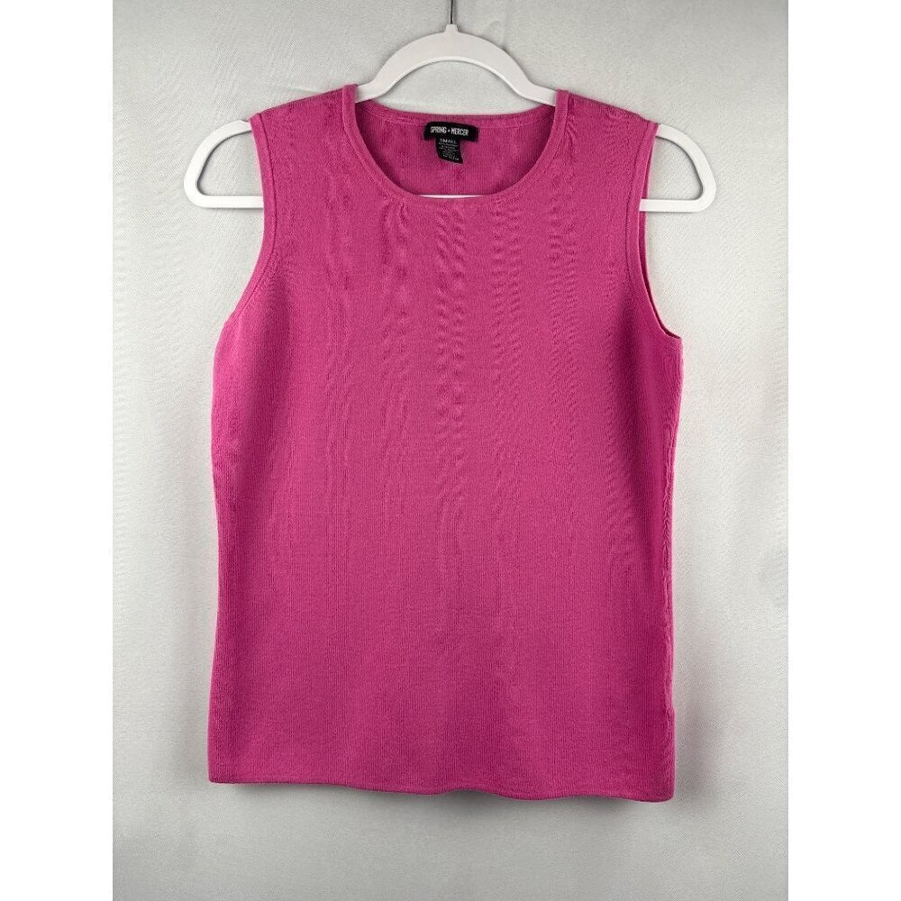 Spring + Mercer Womens Sleeveless Pink Knit Top S